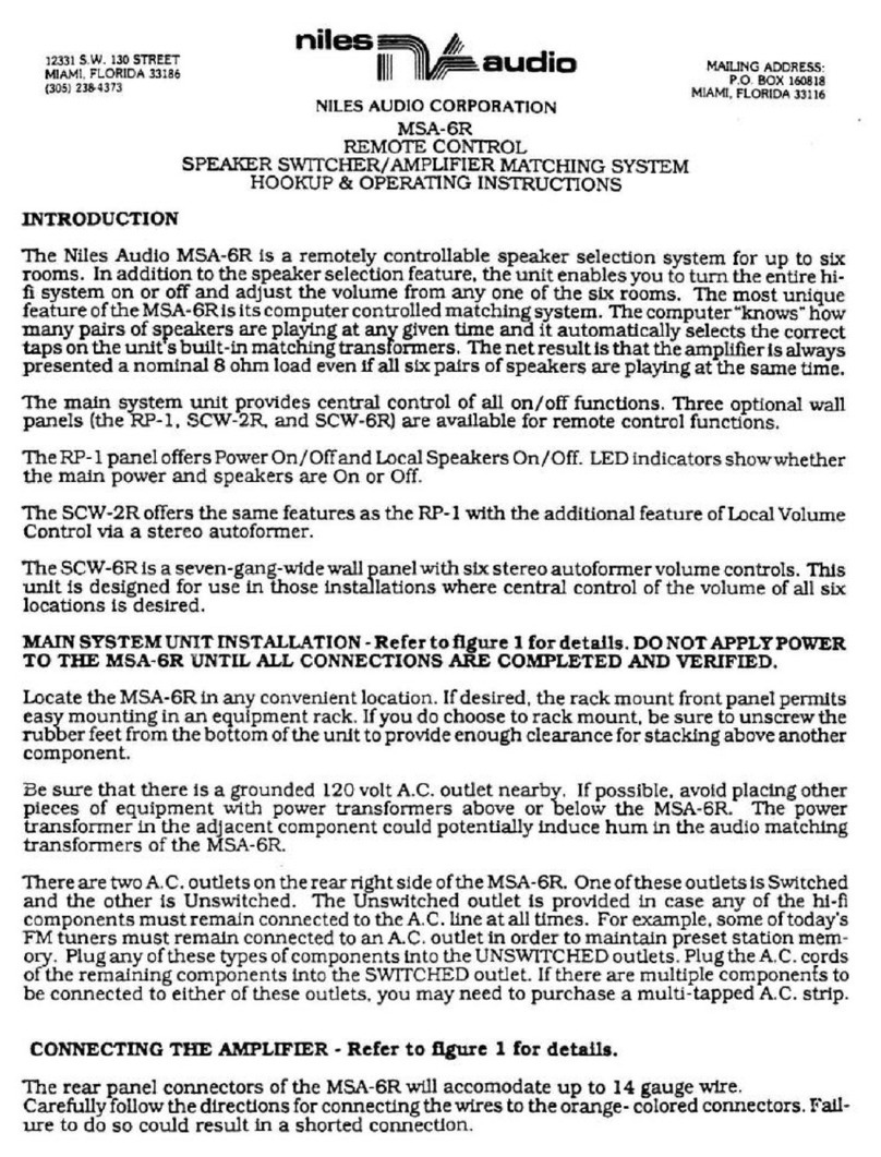 Niles MSA-6R operating instructions