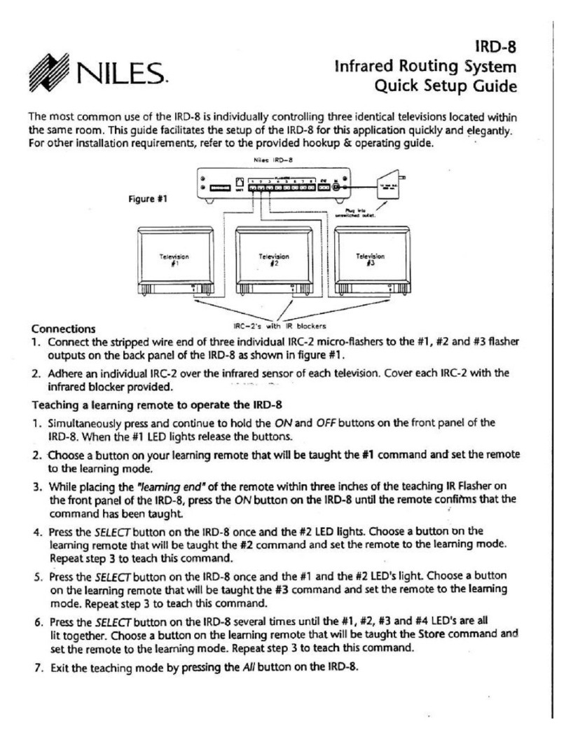 Niles IRD-8 User manual