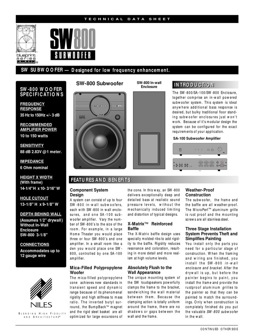 Niles SW800 Instruction Manual
