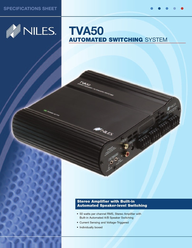 Niles TVA-50 Specification sheet