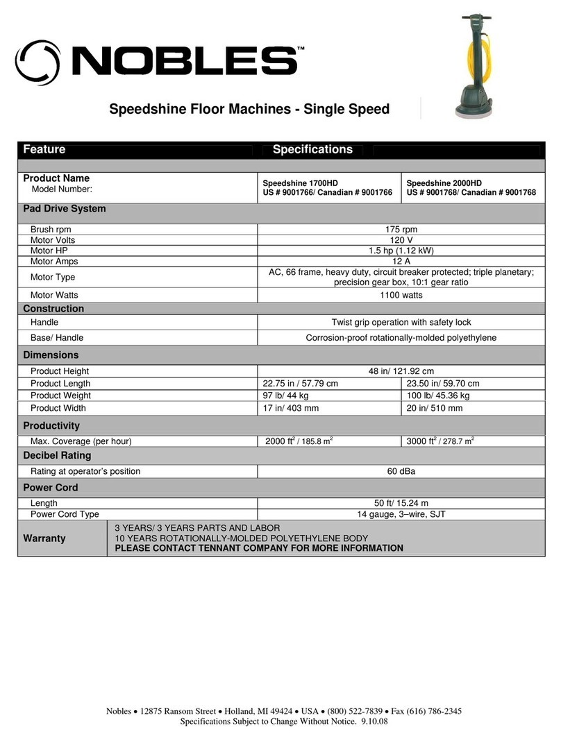 Nobles Speedshine 1700DS Specifications Nobles Speedshine 1700DS Specifications