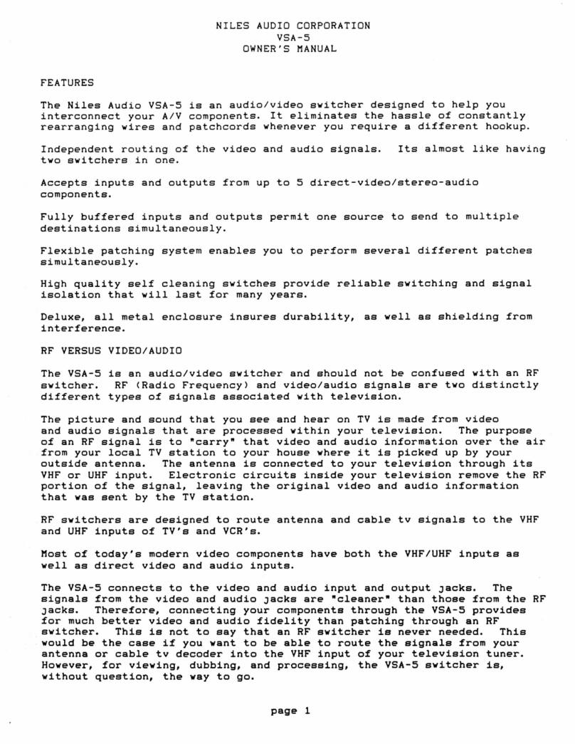 Niles VSA-5 User manual