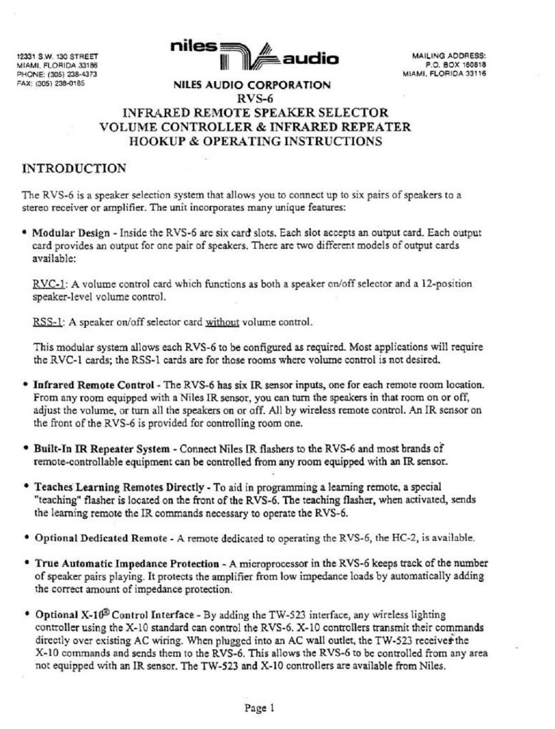Niles RVS6 User manual