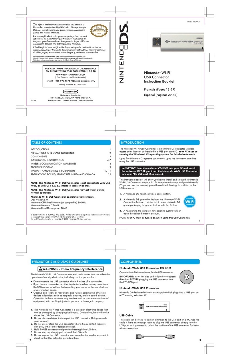 Nintendo Wi-Fi USB Connector user guide