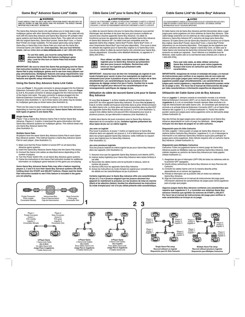 Nintendo Game Boy Link Cable user guide