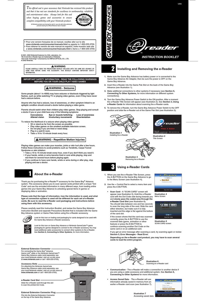 Nintendo e-reader User manual Nintendo e-reader User manual