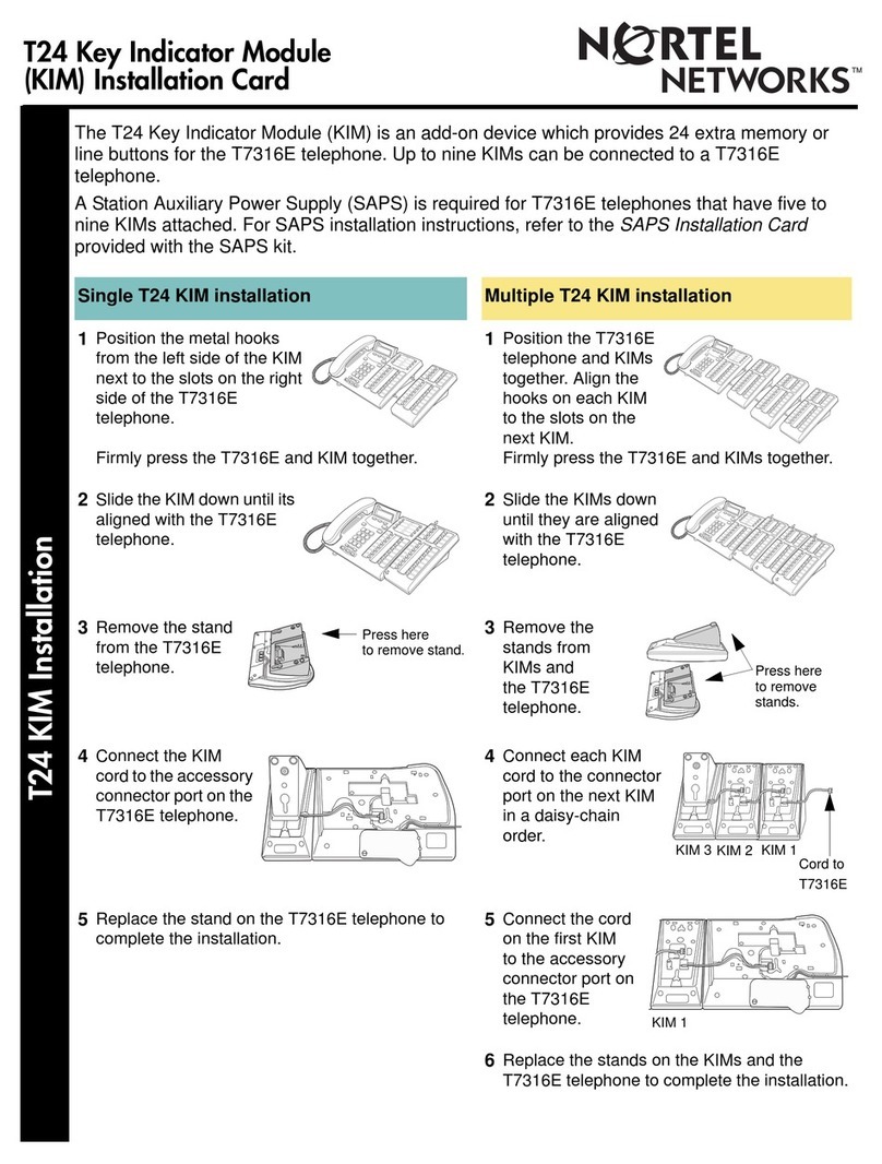 Nortel Norstar T7316E installation instructions
