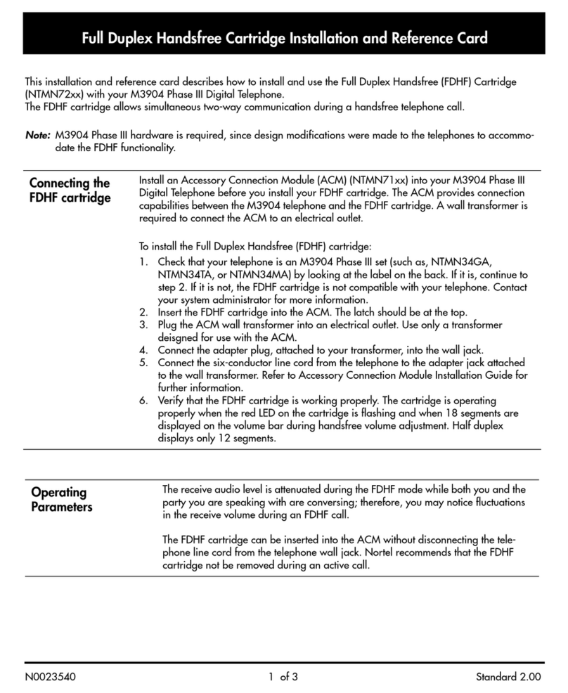 Nortel Meridian M3904 User manual