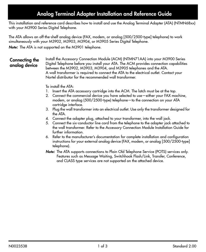 Nortel Meridian M3902 User manual