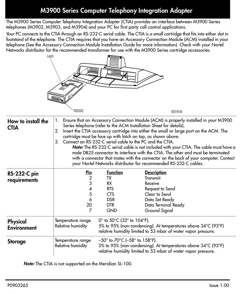 Nortel m3900 series User manual