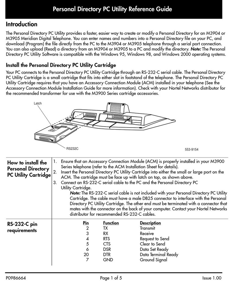 Nortel m3900 series User manual Nortel m3900 series User manual