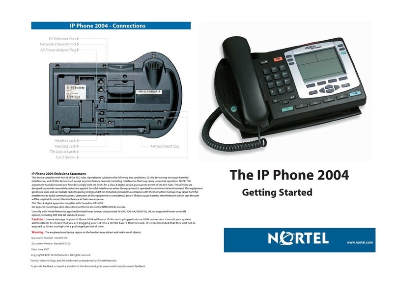 Nortel IP Phone 2004 Specification sheet