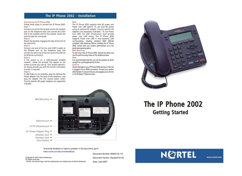 Nortel Networks IP Phone 2002 Specification sheet Nortel Networks IP Phone 2002 Specification sheet