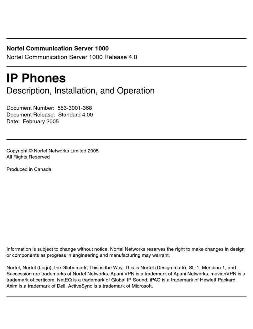 Nortel 2001 Owner's manual
