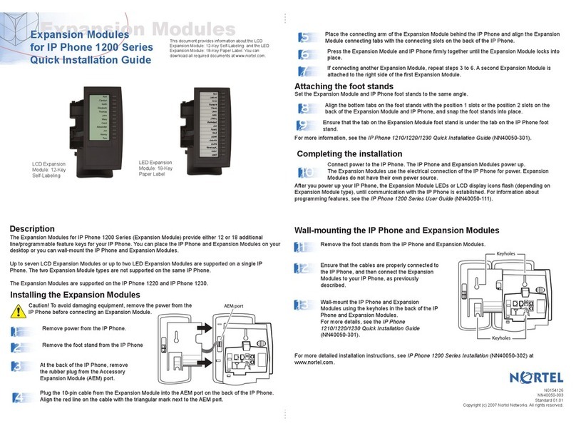 Nortel 1210 User manual