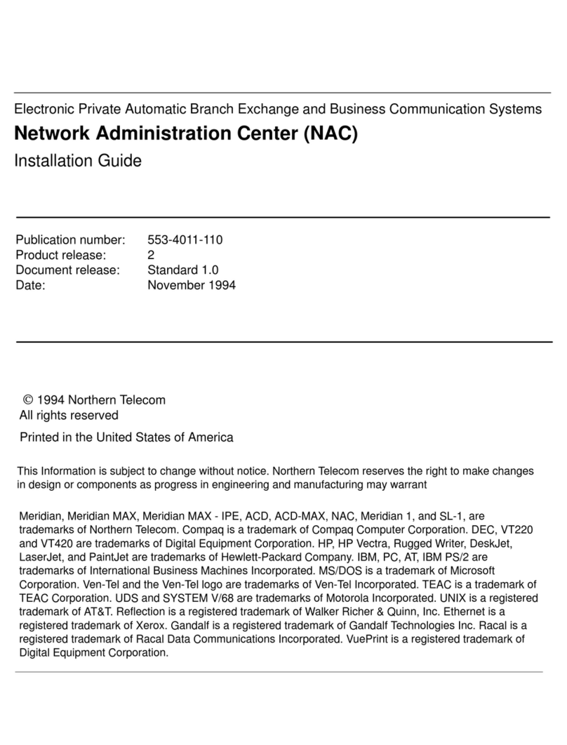 Northern Telecom NAC User manual