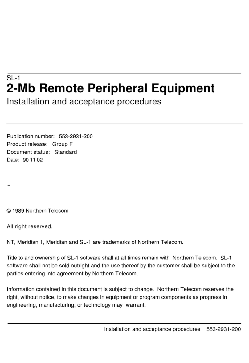 Northern Telecom Meridian SL-1 User manual
