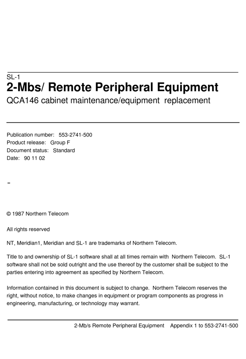 Northern Telecom Meridian SL-1 User manual