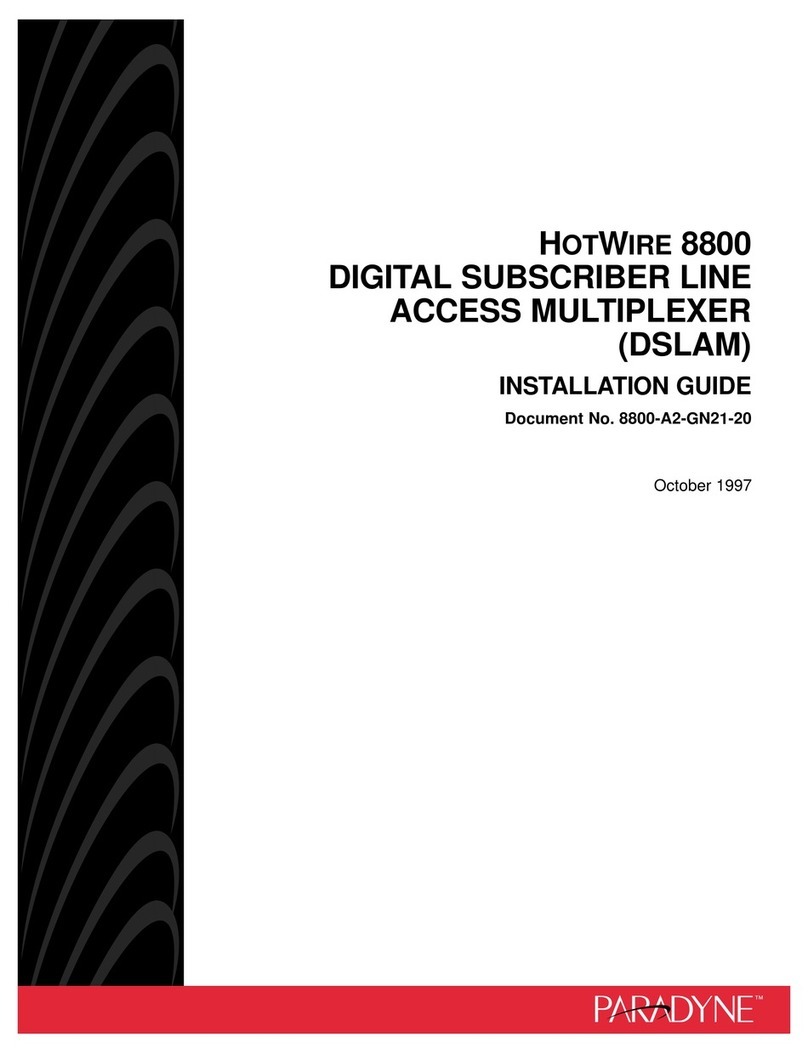 Paradyne HotWire 8800 DSLAM installation guide Paradyne HotWire 8800 DSLAM installation guide