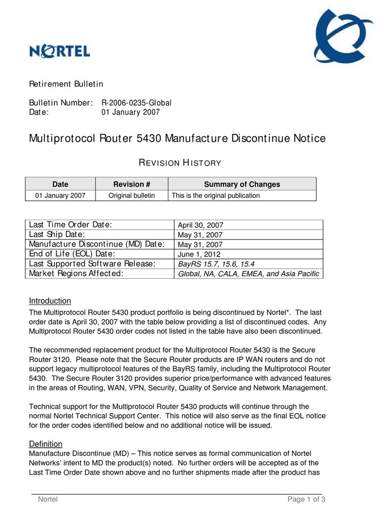 Nortel Passport 5430 Operation and maintenance manual