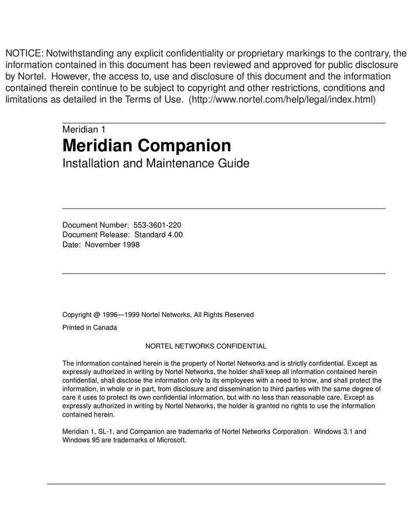 Nortel Meridian Companion Product manual