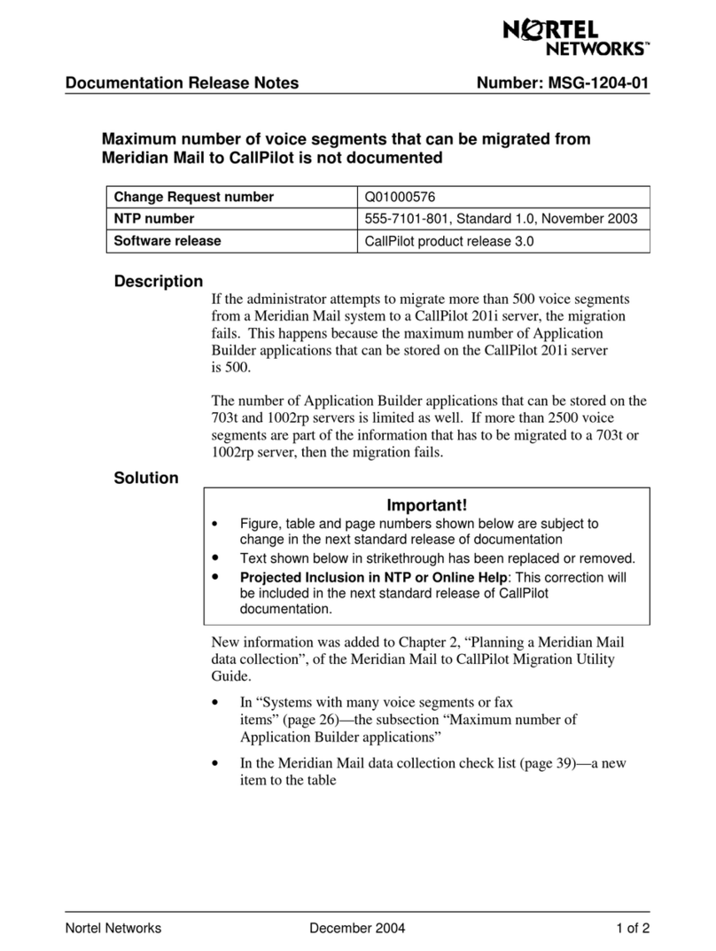 Nortel Meridian Mail Instruction Manual