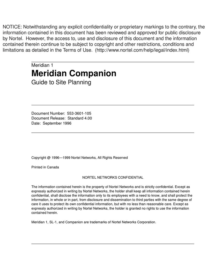 Nortel Meridian Companion User manual