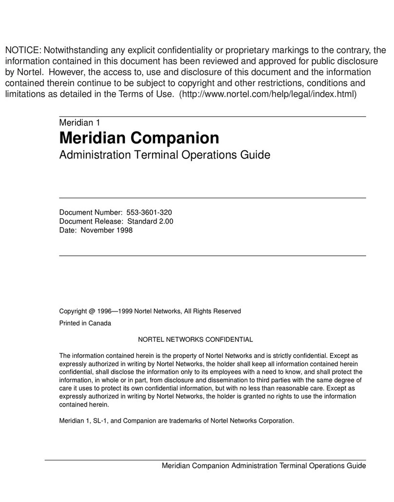 Nortel Meridian Companion User manual