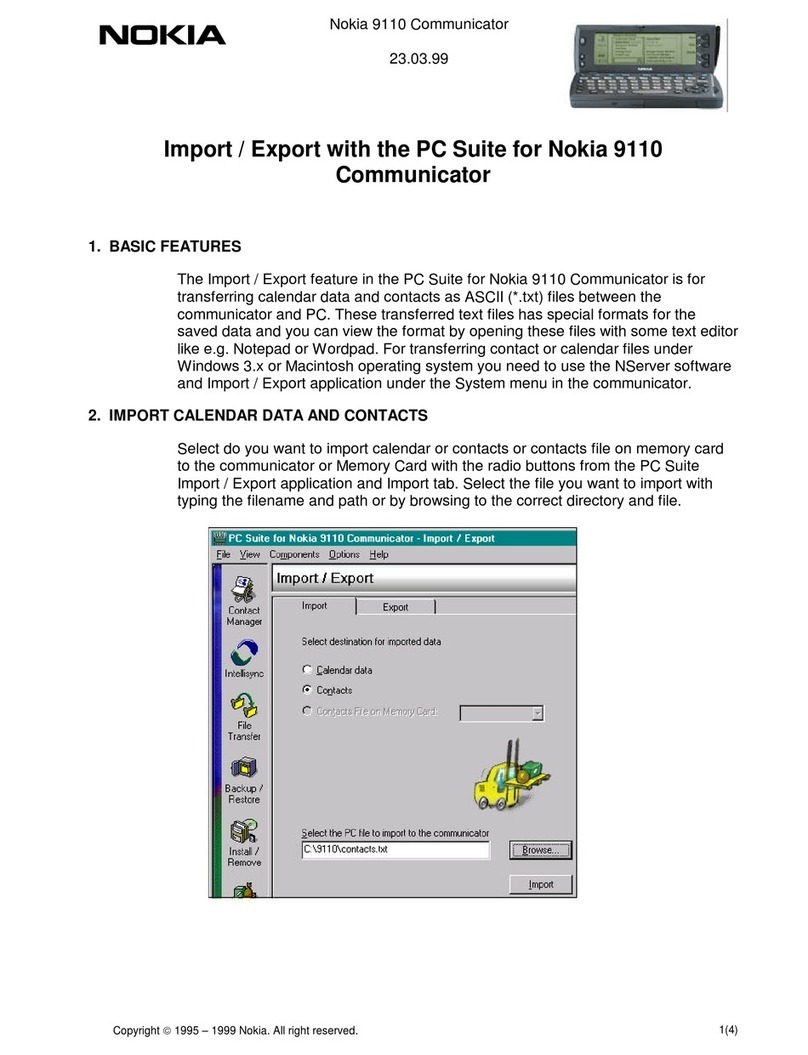 Nokia COMMUNICATOR 9110 Quick start guide