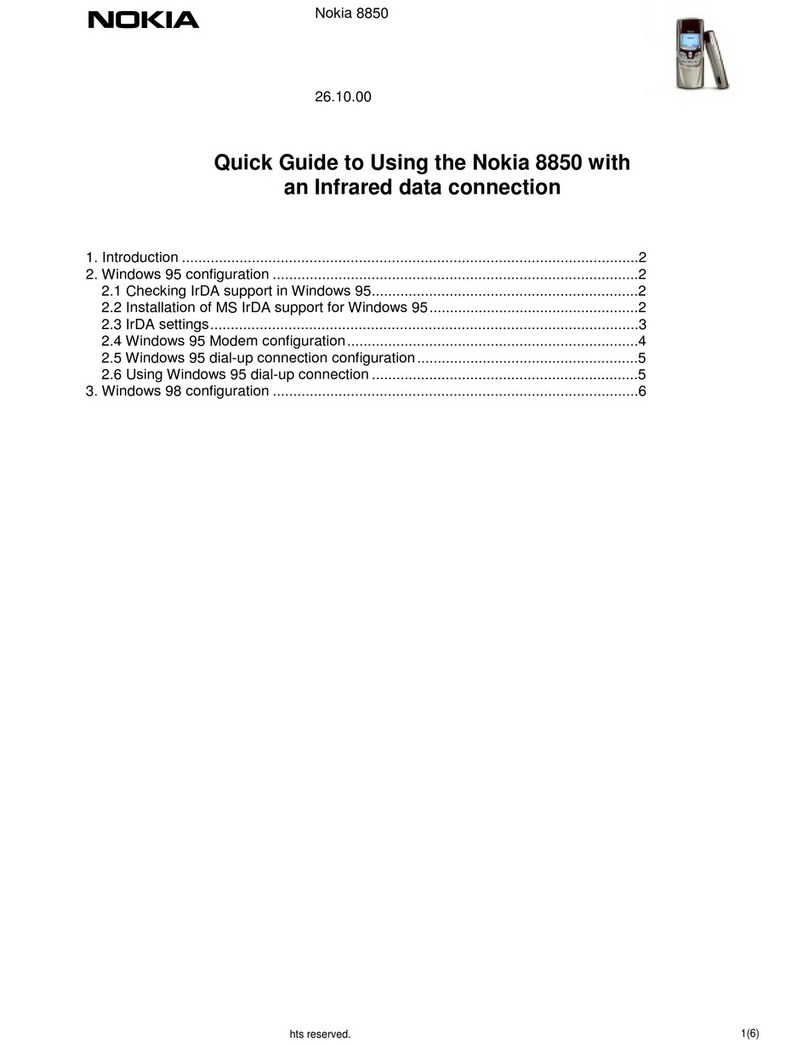Nokia 8850 - Cell Phone - GSM Instruction Manual