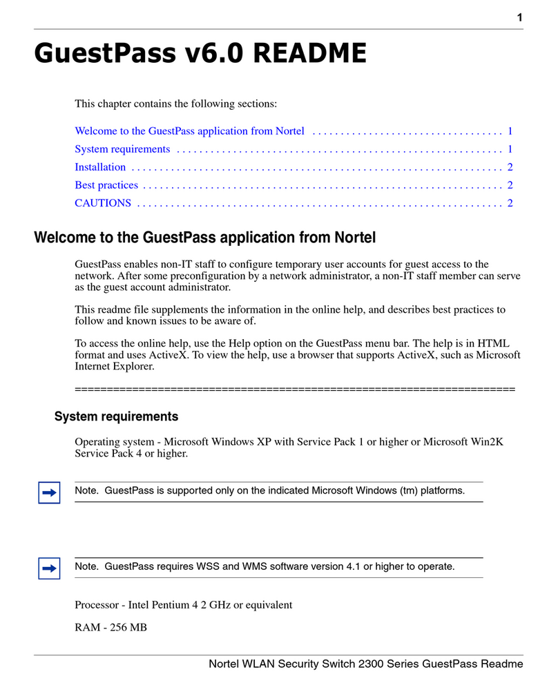 Nortel 2350 Instruction sheet