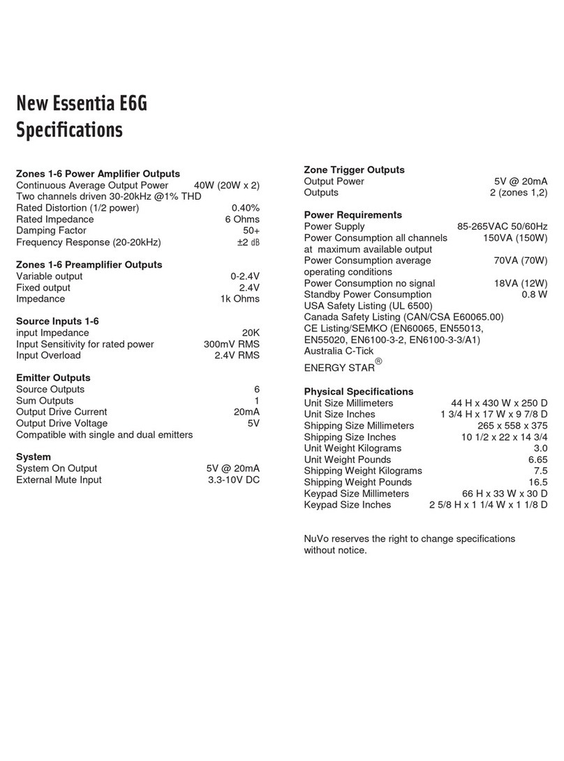 Nuvo Essentia E6G Specifications