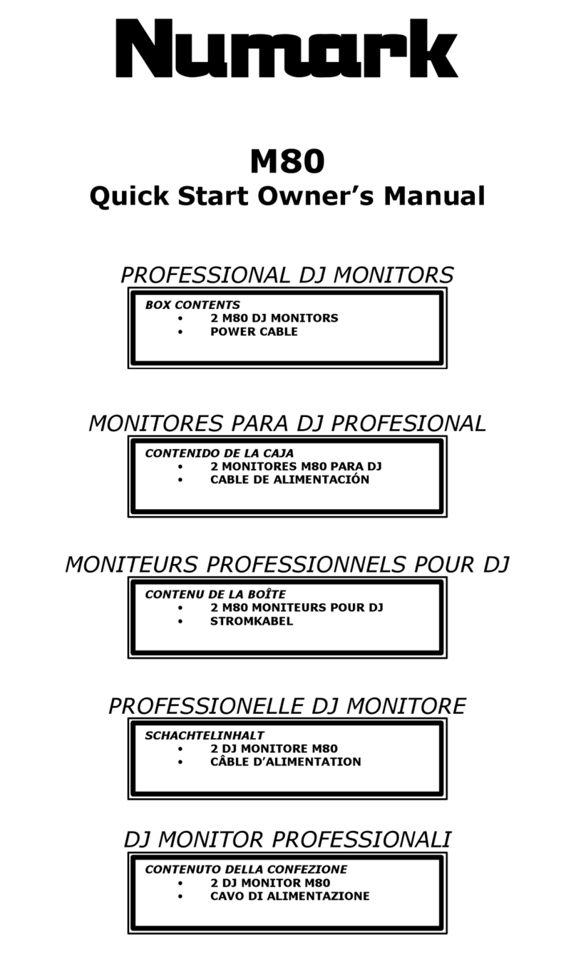 Numark M80 Quick start owner's manual