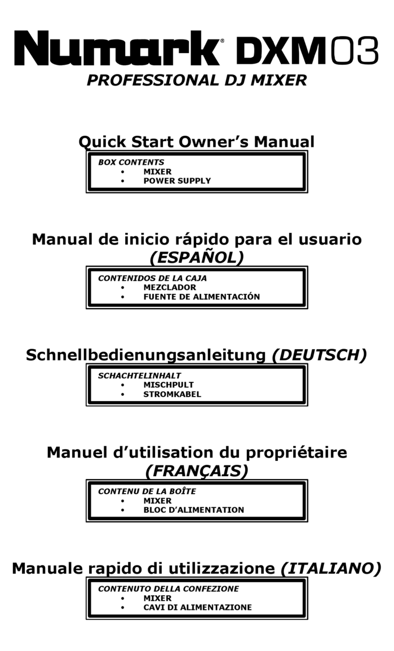 Numark DXM03 Quick start owner's manual