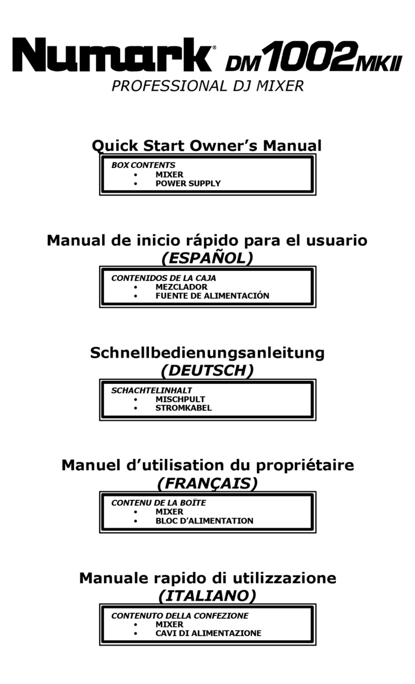 Numark DM1002MKII Quick start owner's manual