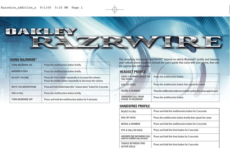 Oakley RAZRWIRE user guide
