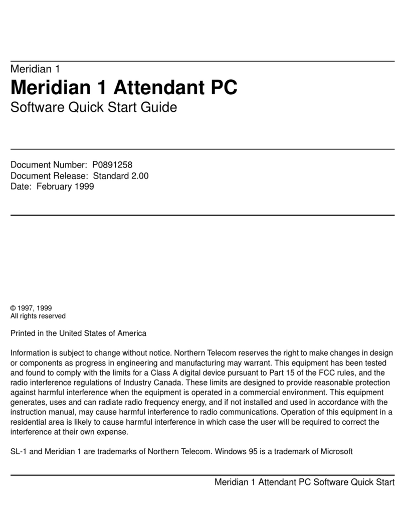 Nortel Attendant PC User manual Nortel Attendant PC User manual
