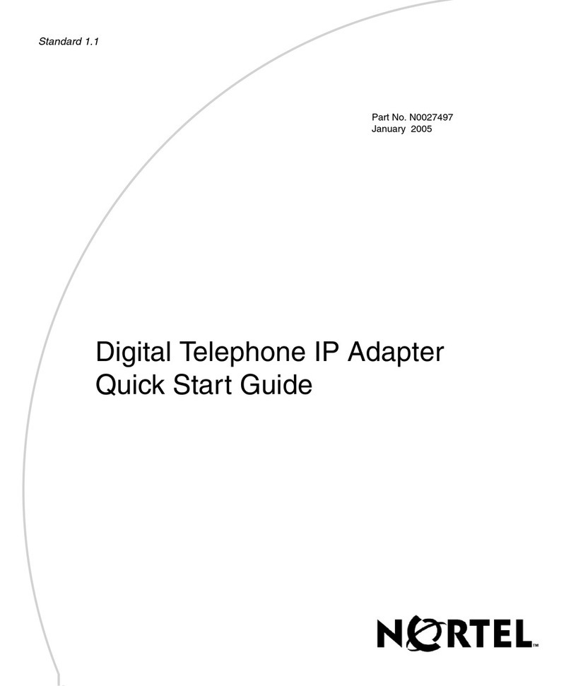 Nortel Digital Telephone IP Adapter User manual