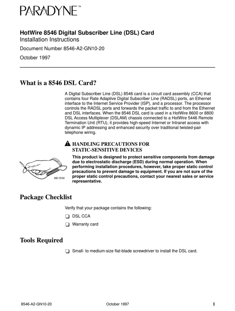 Paradyne HotWire 8546 installation instructions