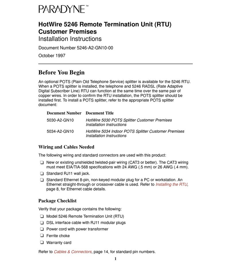 Paradyne HotWire 5246 installation instructions
