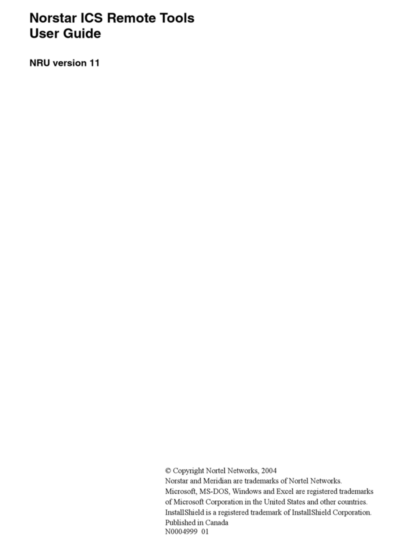 Nortel Norstar ICS Remote Tools 11 user guide
