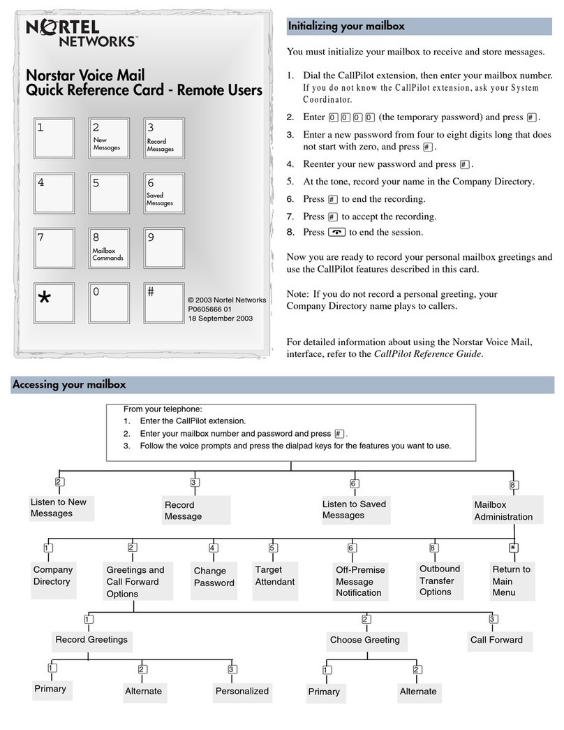 Nortel Voice Mail Reference guide