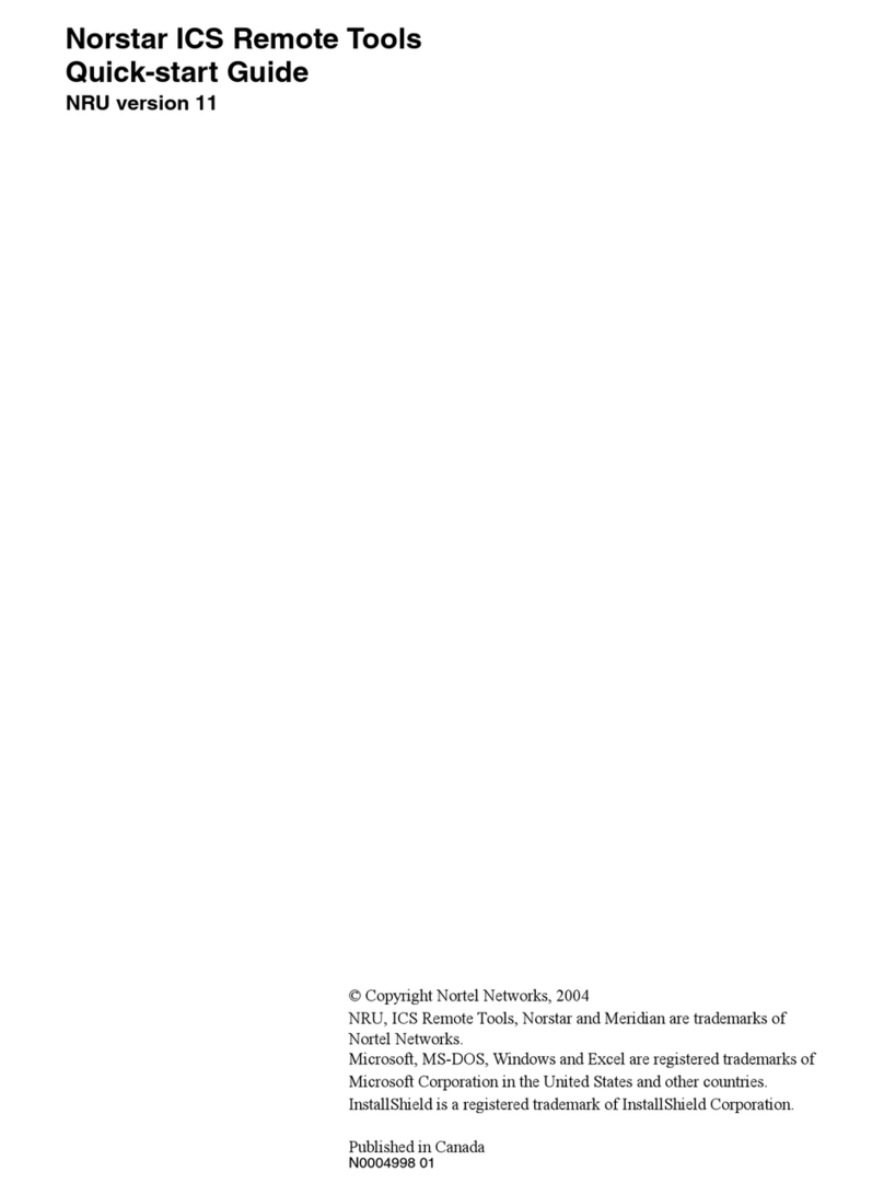 Nortel Norstar ICS Remote Tools 11 User manual