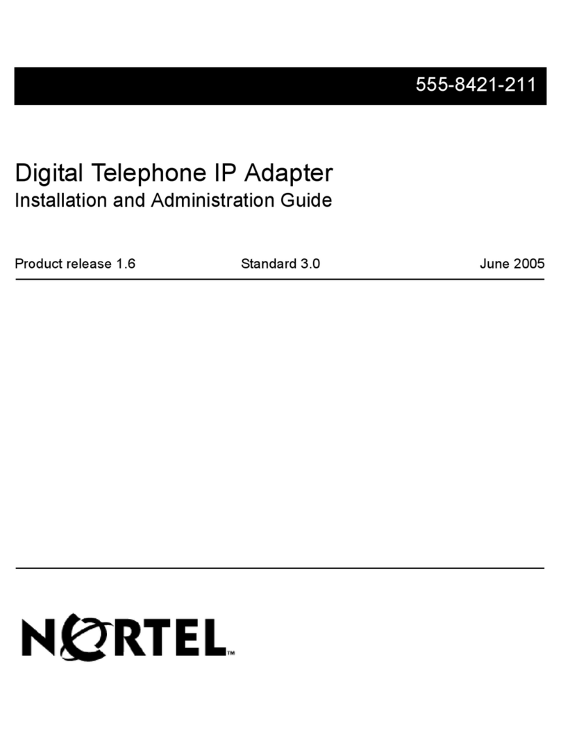 Nortel Digital Telephone IP Adapter Installation and administration guide Nortel Digital Telephone IP Adapter Installation and administration guide