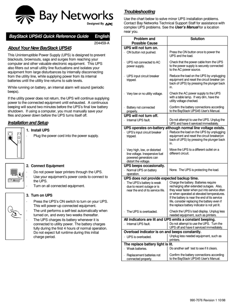 Bay Networks BayStack UPS45 User manual