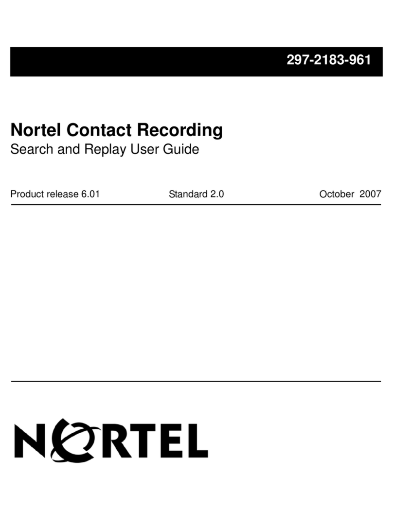 Nortel Contact Recording User manual