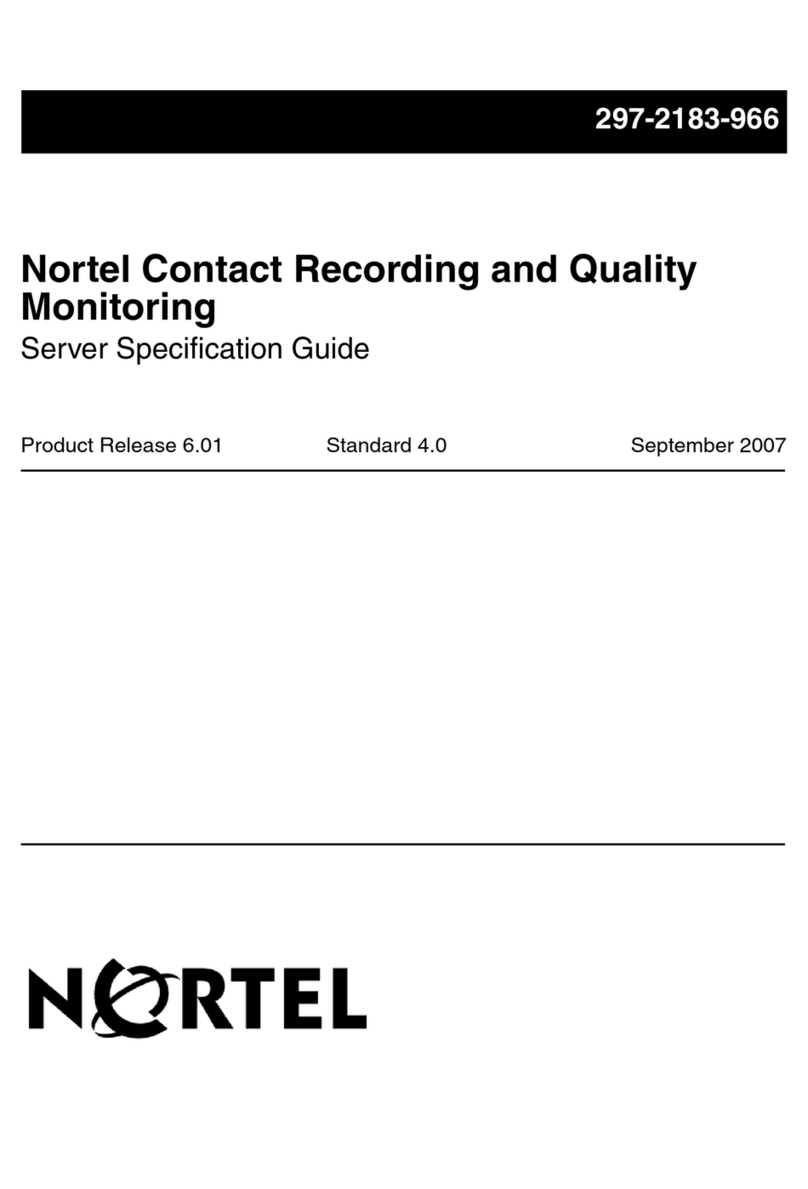 Nortel Contact Recording User manual