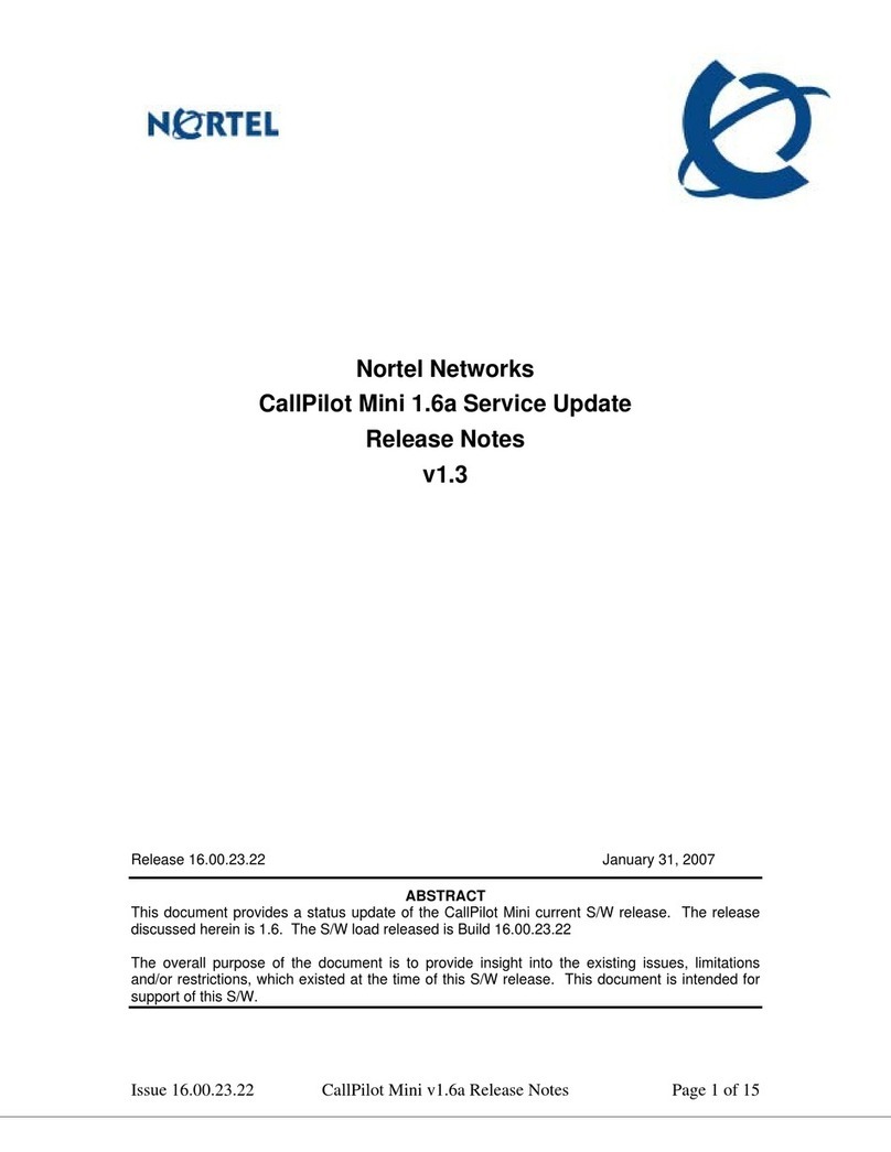 Nortel CallPilot Mini release note
