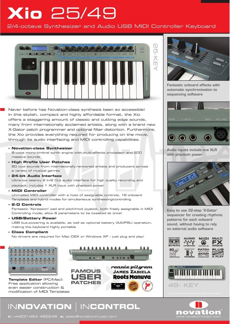Novation Xio User manual