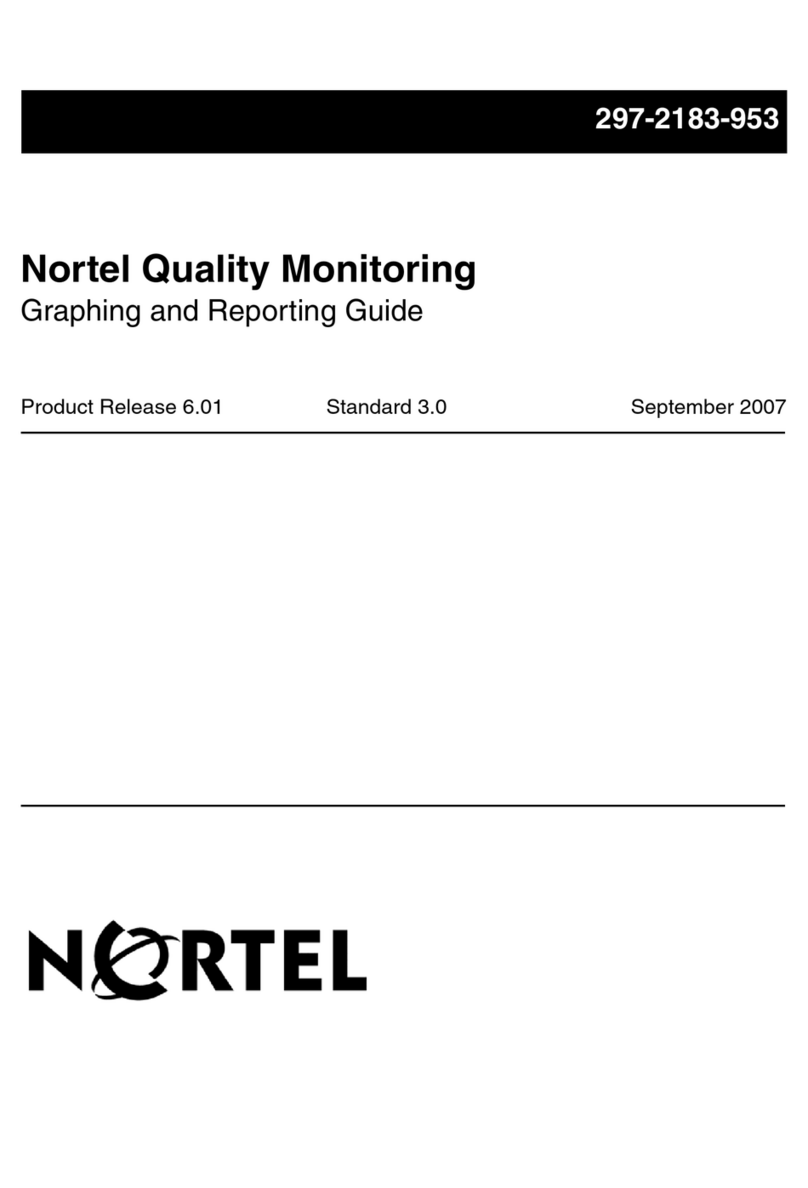Nortel Quality Monitoring User manual Nortel Quality Monitoring User manual